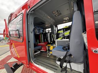 Inside air ambulance 